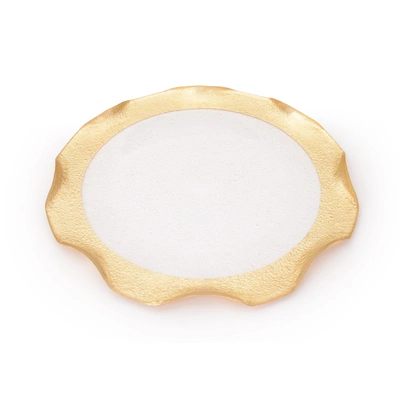 Shop Classic Touch Decor 9" Wavy Plates With Gold-set/4