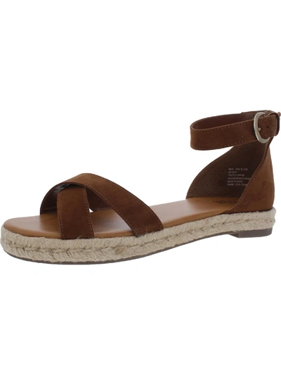Shop Ana Blaze Womens Suede Ankle Strap Espadrilles In Brown