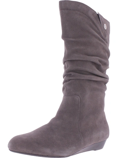 Shop Array Dixie Womens Slouchy Mid-calf Booties In Grey