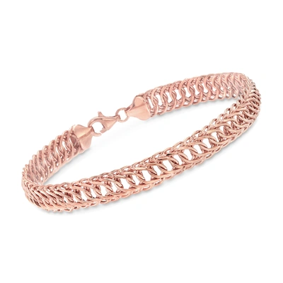 Shop Ross-simons 18kt Rose Gold Oval-link Bracelet In Pink