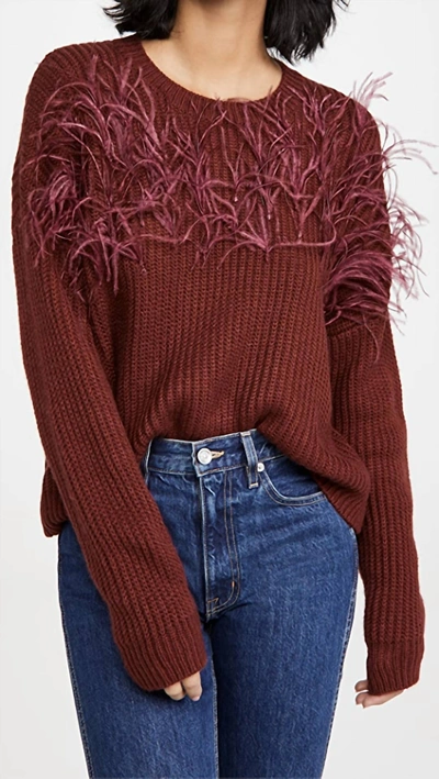 Shop Cinq À Sept Melanie Sweater In Sangria In Red