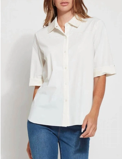 Shop Lyssé Stitched Josie Shirt In Off White