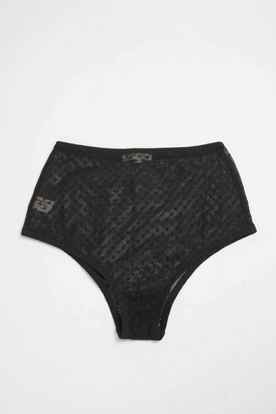 Shop Aniela Parys Reishi High-waisted Lace Knickers Panty In Black