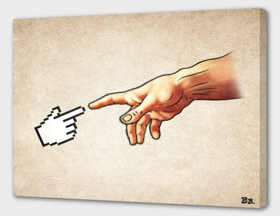 Curioos Funny 8bit Nerd & Geek Humor (creation Of Adam Parody)