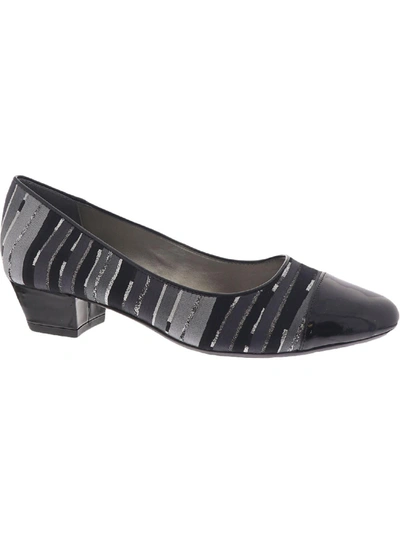 Shop Proxy Anjelica P Womens Metallic Slip On Block Heels In Black