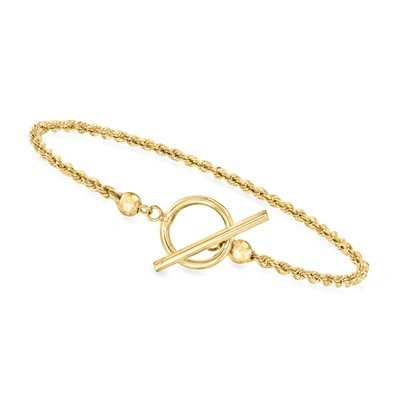 Shop Canaria Fine Jewelry Canaria 2mm 10kt Yellow Gold Rope-chain Toggle Bracelet