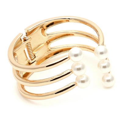 Sohi Gold Color Gold Plated Pearls Bracelet For Women's In Gold