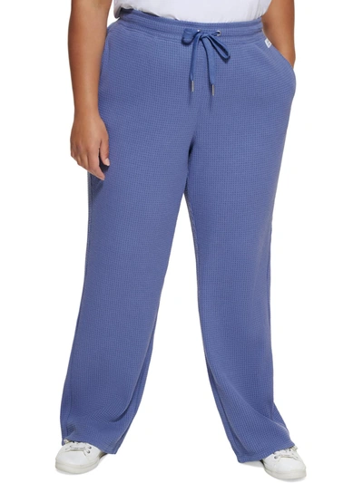 Shop Calvin Klein Plus Womens Thermal Activewear Sweatpants In Blue