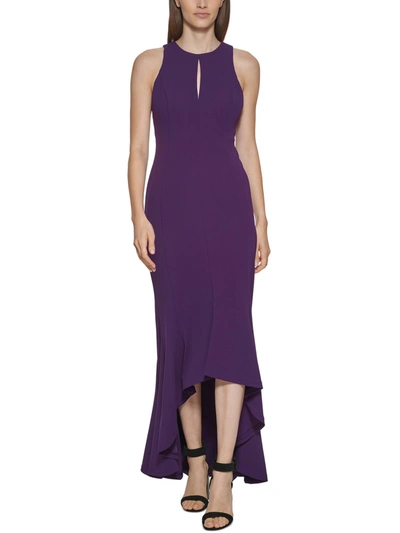 Shop Calvin Klein Womens Crepe Hi Low Maxi Dress In Multi