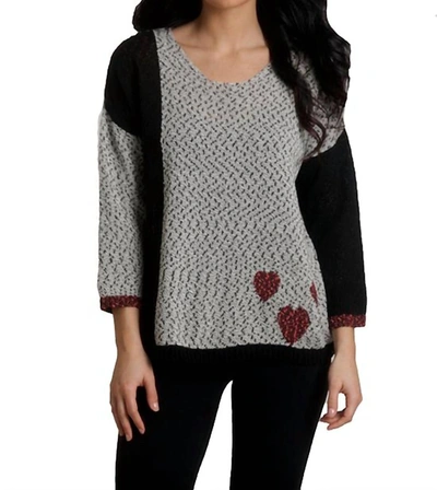 Shop French Kyss Crochet Heart Top In Frost Multi In Grey