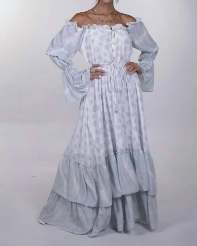 Cristina Sabatini Diane Maxi Shirt Dress In Pink In Blue