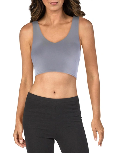 Shop Alo Yoga Womens Stretch Fitness Sports Bra In Grey