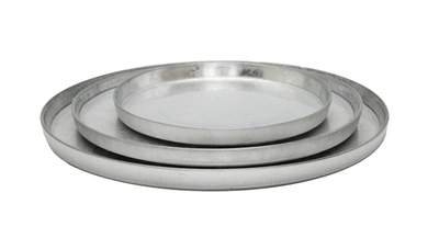 Shop Classic Touch Decor Set Of 4 Silver Glitter Dinners Plate With Raised Rim