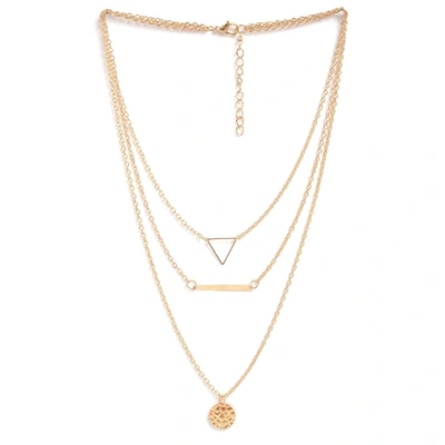 Shop Sohi Designer Set Of 3 Chains In Gold