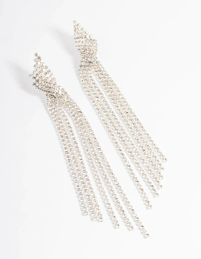 Shop Lovisa Rhodium Statement Strand Twist Drop Earrings In Silver