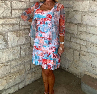 Tango Mango Bolero Jacket In Tropical Print In Multi