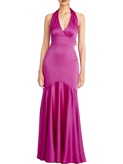 Shop Theia Womens Open Back Long Halter Dress In Pink