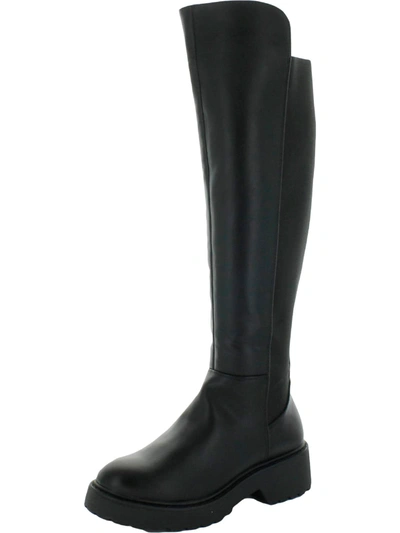 Steve Madden Allix Womens Leather Almond Toe Over-the-knee Boots In Black