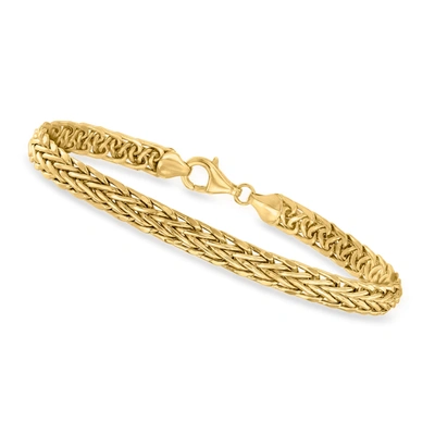 Shop Canaria Fine Jewelry Canaria 5mm 10kt Yellow Gold Flat Wheat-link Bracelet