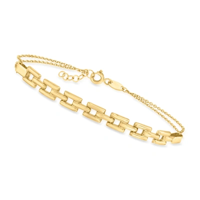 Shop Canaria Fine Jewelry Canaria 10kt Yellow Gold Panther-link Centerpiece Bracelet In White