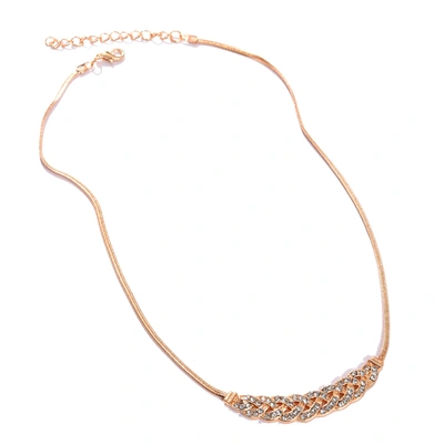 Sohi Gold Color Gold Plated Designer Stone Necklace For Women's In Gold