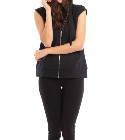 Shop French Kyss Hooded Vest In Black