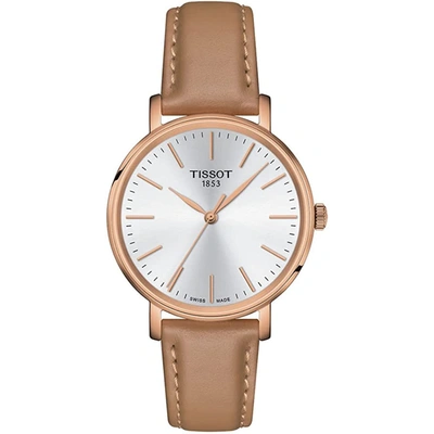 Shop Tissot Women's Everytime Silver Dial Watch In Gold