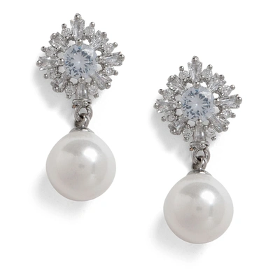 Shop Sohi Designer Drop Earrings In Silver