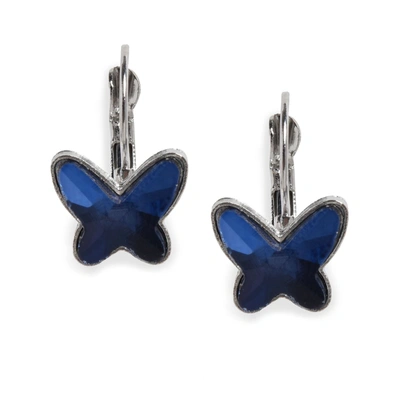 Shop Sohi Butterfly Designer Studs In Blue