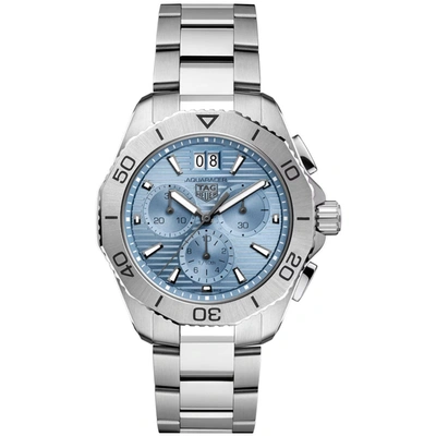 Shop Tag Heuer Men's Aquaracer Blue Dial Watch In Silver