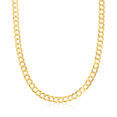 Shop Canaria Fine Jewelry Canaria Men's 8.5mm 10kt Yellow Gold Curb-link Necklace In White