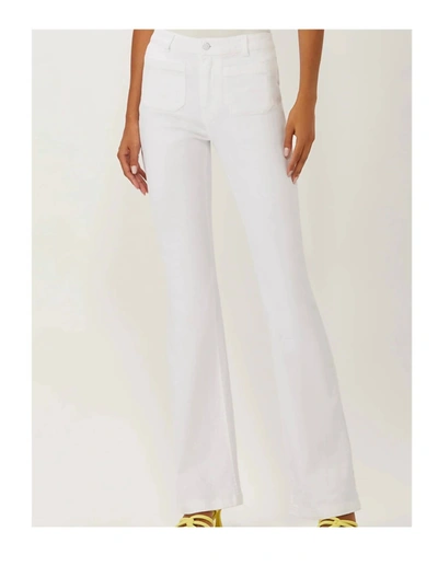 Ecru Figueroa Flare Jean W/ Patch Pockets In White In White