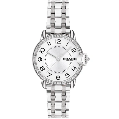 Shop Coach Women's Arden White Dial Watch In Silver