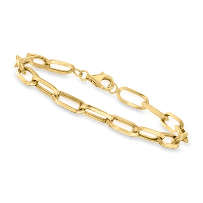 Shop Canaria Fine Jewelry Canaria 10kt Yellow Gold Paper Clip Link Bracelet In White