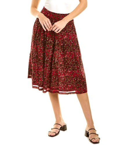 Shop Samantha Sung Zelda Midi Skirt In Red