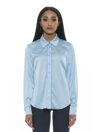Shop Alexia Admor Rachel Shirt In Blue