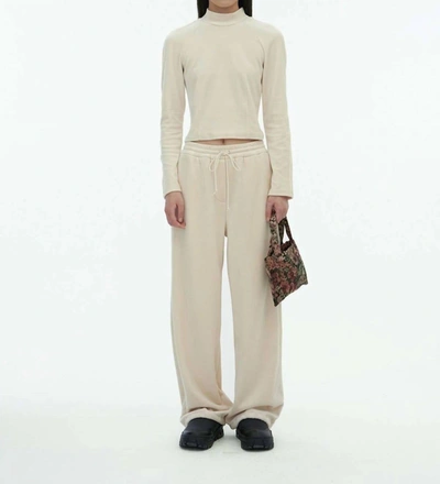 Shop Amomento Velour Fleece Drawstring Pants In Light Beige In