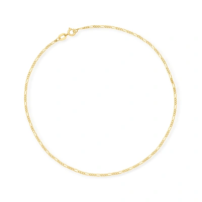 Shop Canaria Fine Jewelry Canaria 1.25mm 10kt Yellow Gold Figaro-link Anklet In White