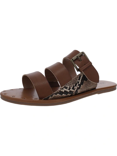 Shop Ana Erie Womens Buckle Slip On Flat Sandals In Brown