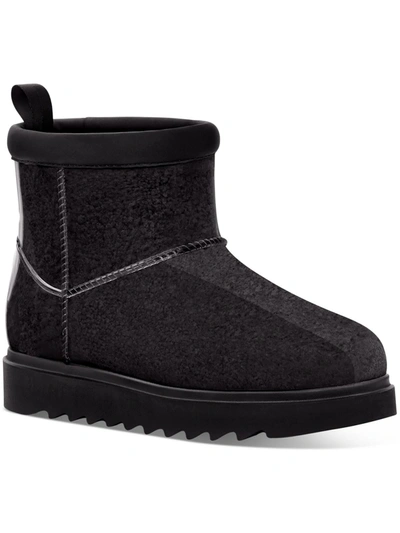 Koolaburra Koola Clear Mini Womens Ankle Slip On Winter & Snow Boots In Black