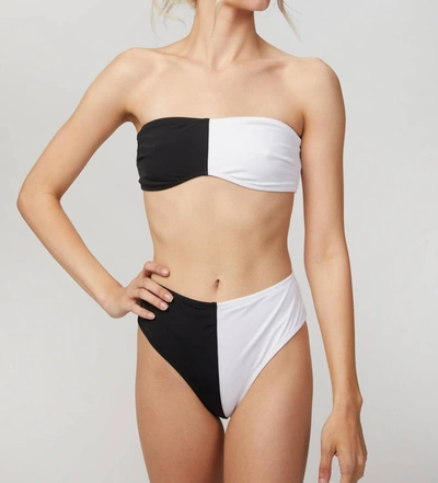 Shop Allsisters Clio Bikini Top In Black/white