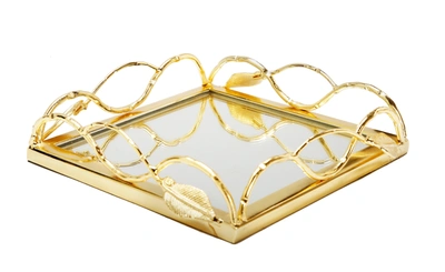Shop Classic Touch Decor Mirror Napkin Holder With Gold Leaf Design