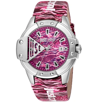 Shop Just Cavalli Women's Scudo Pink Dial Watch In Silver