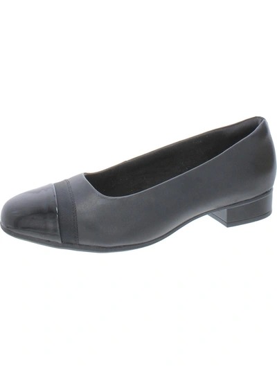 Shop Clarks Juliet Monte Womens Leather Toe Cap Loafers In Black