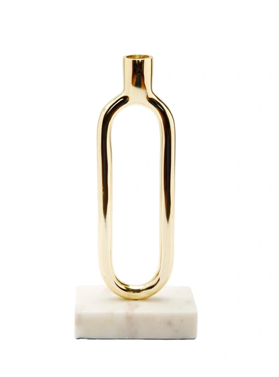 Shop Classic Touch Decor Gold Loop Taper Candle Holder On Marble Base - 11.75"h