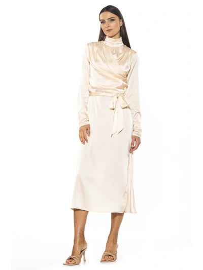 Shop Alexia Admor Mockneck Midi Dress In White