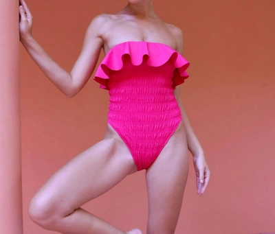 Shop Cleobella Amelia One Piece Swimsuit In Magenta In Pink