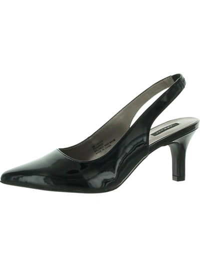 Shop Array Royal Womens Leather Pointed Toe Slingback Heels In Black