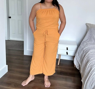 Shop Conrado Women's Kimberly Swiss Dot Jumpsuit In Yellow In Orange