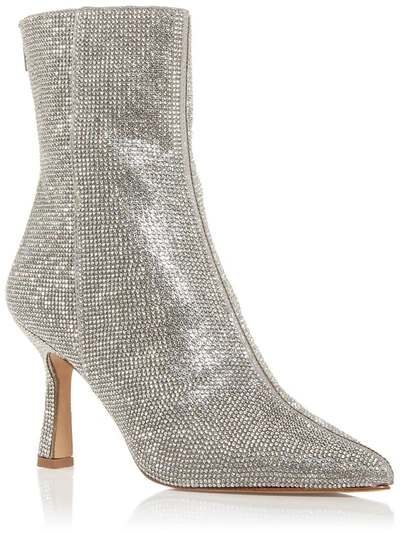 Shop Aqua Hanar Womens Pointed Toe Heels Ankle Boots In Silver